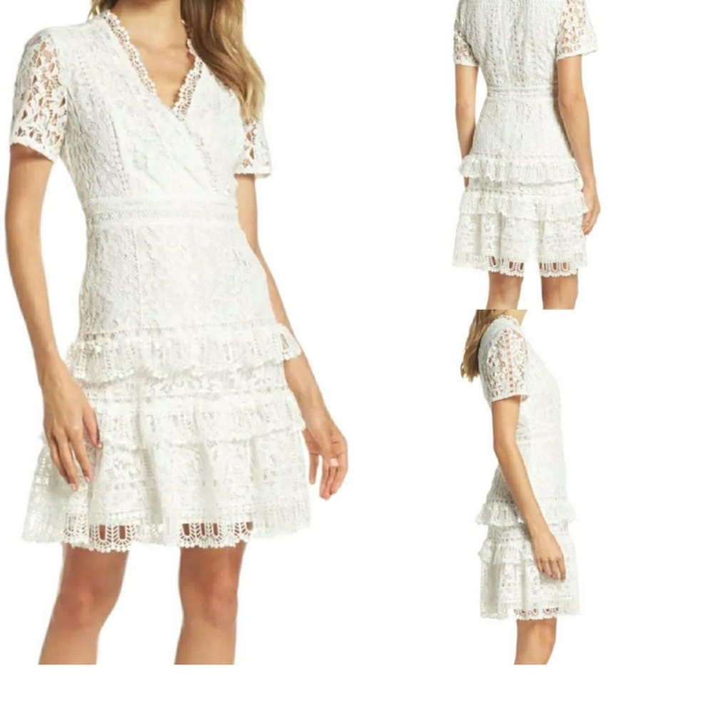 French Connection Arta Lace Tiered Dress sz 4